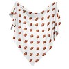 Sweet Jojo Designs Boy Swaddle Baby Blanket Watercolor Sports Theme Brown and White - 2 of 4