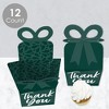 Big Dot of Happiness Emerald Elegantly Simple - Square Favor Gift Boxes - Guest Party Favors Bow Boxes - Set of 12 - 3 of 4