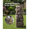 VEVOR Outdoor Water Fountain, 38.98 in Height Fountain and Waterfall,7-Tier Floor Standing Rock-Shaped Cascading Fountains with Light and Pump,Brown - 3 of 4