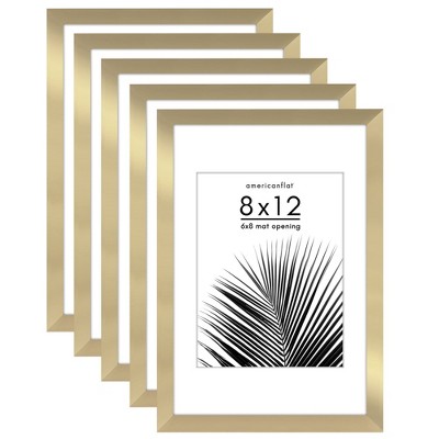 Americanflat 5 Pack of Picture Frames with Mat - Plexiglass Cover