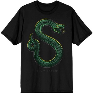 Harry Potter Slytherin Two Puff Ink Men's Black Tee - 1 of 3