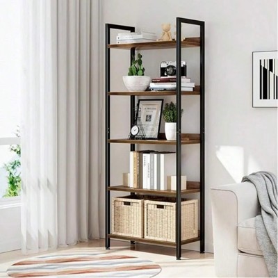 SKRAN Bookshelf, 5 Tier Bookshelves, Home Bookcase Shelf Storage Organizer, Free Standing Storage Shelving Unit For Bedroom, Living Room