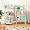 AZL1 Life Concept Kids Bookshelf Book Shelf Sling Bookcase Side Pocket Baby Toy Organizer Nursery Playroom Toddler Childrens, White, 32.7"*11.8"*28.9" - 2 of 4