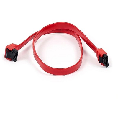 Monoprice SATA 6Gbps Cable with Locking Latch (90 Degree to 180 Degree) - 2 Feet - Red | Compatible with SSD, CD Writer, CD Driver, SATA HDD