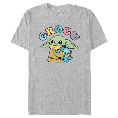 Men's Star Wars: The Mandalorian Grogu Cute Frog T-shirt - Athletic ...