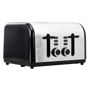 BLACK+DECKER 4-Slice Black Extra-Wide Slot Toaster TR1410BD - The