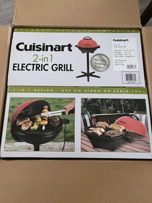 Cuisinart - 2-in-1 Outdoor Electric Grill - Red