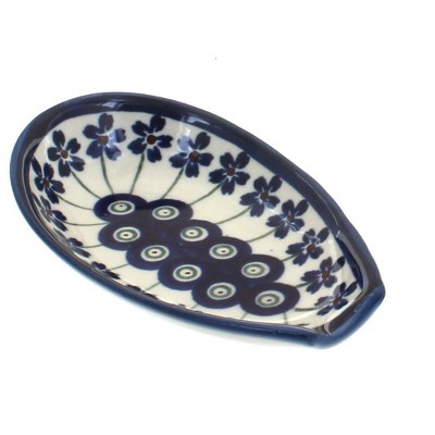Blue Rose Polish Pottery 1015 Zaklady Small Spoon Rest