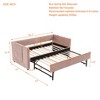 Twin Size Upholstered Daybed with Trundle, USB Port, Side Pockets - ModernLuxe - 3 of 4