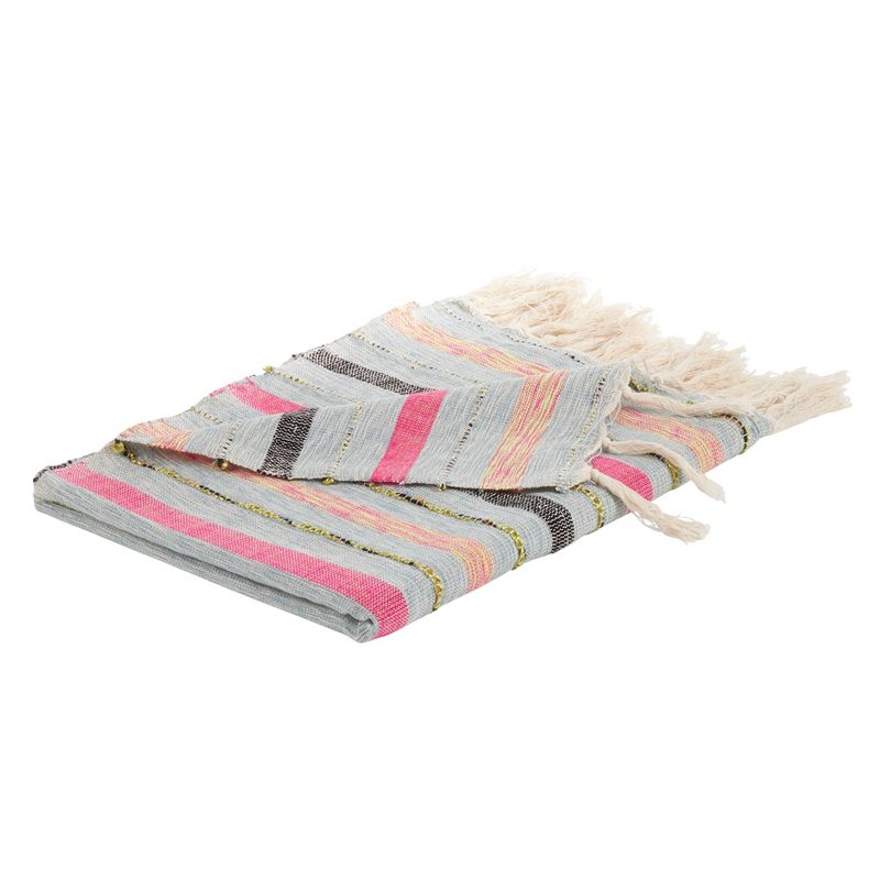 Saro Lifestyle Striped Throw Blanket With Multi-Color Design, 3 of 5