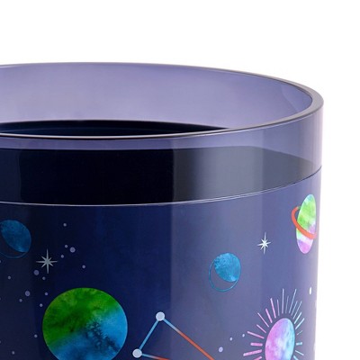 Starry Night Blue Plastic Kids' Wastebasket
