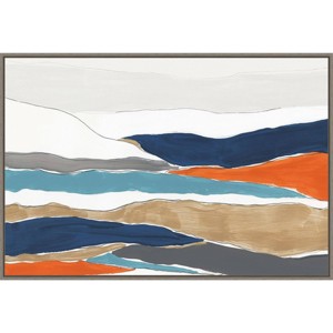 33" x 23" Orange Rolling Hills II by PI Studio Framed Canvas Wall Art Print - Amanti Art: Modern Abstract Lithograph, Polystyrene Frame - 1 of 4