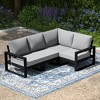 WestinTrends Montara Outdoor 4-Piece HDPE L-Shaped Modular Patio Sofa Furniture Set - 2 of 4