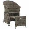vidaXL Garden Lounge Set Grey Poly rattan, steel Medium Removable Covers - 4 of 4