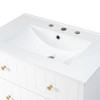 White Bathroom Sink One Hole Drop One Holes Porcelain Ceramic Bathroom Vanity Top Sink Basin - 4 of 4