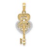 Black Bow Jewelry 14k Yellow Gold & White Rhodium Key and Heart Lock Pendant, 12mm - 3 of 4