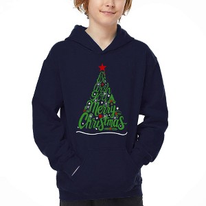 LA Pop Art We Wish You A Merry Christmas - Boy's Word Art Hooded Sweatshirt - 1 of 4