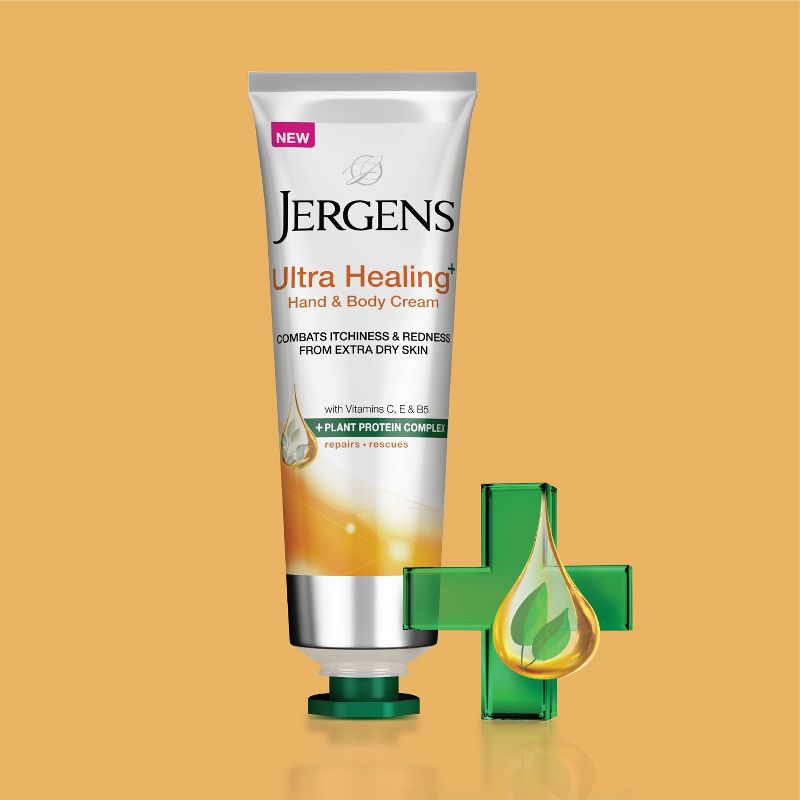 Jergens Ultra Healing Hand and Body Lotion, Dry Skin Moisturizer with Vitamins C, E, and B5 Scented - 3.4 fl oz, 5 of 9