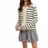 Women's Stripped Button Front Crochet Cardigan - Another Love - 2 of 4