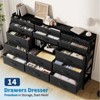 Dresser for Bedroom with 14 Drawers, 55" W Dresser with Side Pocket, Fabric Dressers & Chests of Drawers with Shelves, Sturdy Frame, Wood Top - 4 of 4