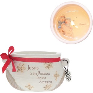 Pavilion Gift Company - Jesus - 9 oz - 100% Soy Wax Reveal Candle Scent: Winter Snow - Flame Candles - 1 of 4