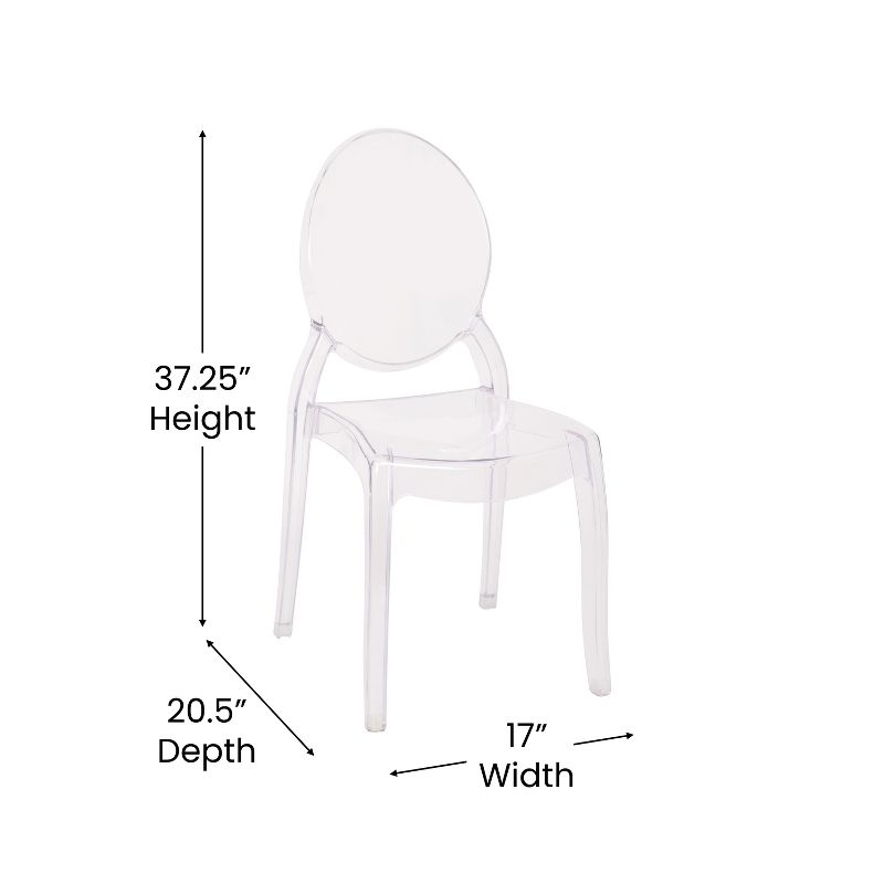 Flash Furniture Set of 4 Transparent Crystal Extra Wide Resin 700 LB. Weight Capacity Banquet and Event Ghost Chairs for Indoor/Outdoor Use, 5 of 13