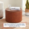 Ornavo Home Large 22" Inch Round Coffee Table Storage Ottoman - 3 of 4