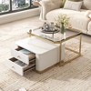 NicBex Modern Nesting Coffee Table with Storage,Rectangular Center Table for Living Room, Living Room Furniture,White - 3 of 4