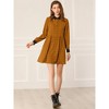 INSPIRE CHIC Women's Plaid Long Sleeve Button Contrast Point Collar Shirt Dress - 2 of 4