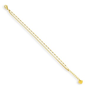 EVRY JEWELS WATERPROOF Gold or Silver Plated Duo Chain Bracelet - 1 of 3