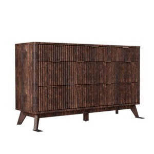 Fluted 7 Drawer Dresser, 54" Modern Dresser with Faux Marble Topped & Curved Design, Wooden Storage Organizerfor Bedroom, Living Room - 1 of 4
