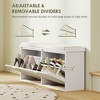 KTMBDW Shoe Storage Bench Entryway, Shoe Bench with 2 Flip Drawers, Narrow Shoe Rack Bench,Shoe Cabinet with Fluted Doors, Shoe Organizer for Entryway - 4 of 4