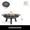 Good Directions Porto 32" Steel Outdoor Fire Pit with Grill Plate Black - 4 of 4
