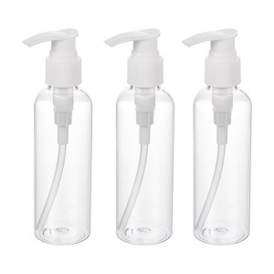 Unique Bargains Travel Shampoo Lotion Clear Portable Refillable Airless Pump Bottle 3 Pcs - 1 of 4
