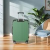 MAYEERTY 3-Piece ABS Luggage Set Suitcases with Multi-Position Handle, Silent Spinner Wheels, and TSA-Approved Lock-Durable, Green - 20", 24", and 28" - 2 of 4
