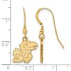 Black Bow Jewelry 14k Yellow Gold Plated Sterling Silver Kansas Jayhawks NCAA Dangle Earrings - 2 of 3