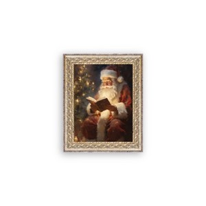 Petal Lane Classic Santa Fancy Gold Framed Art - 1 of 3