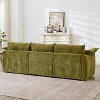 GDFStudio Austin Modern 98.5" Linen Upholstered Armrest 3-Seater Sofa with 2 Pillows - 3 of 4
