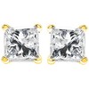 Haus of Brilliance 14K Yellow Gold 1/3 Cttw Princess Diamond Solitaire Stud Earrings - 2 of 4