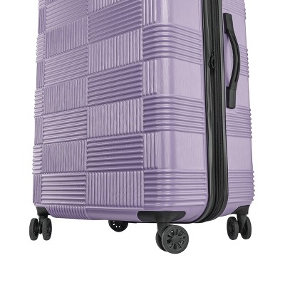 American Tourister NXT Checkered Hardside Carry On Spinner Suitcase - Soft Lilac