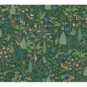 Rifle Paper Co. Woodland Emerald Peel and Stick Wallpaper