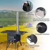 Karl Home | 40 in. Black Metal Patio Round Fire Pit with Grill - 3 of 4