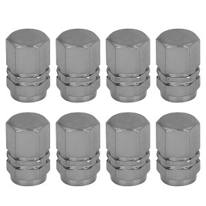 Unique Bargains Tire Stem Valve Caps Wheel Valve Covers Car Dustproof Hexagon Shape Aluminium Alloy Tire Cap 8  Pcs - 1 of 4