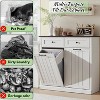 SinCiDo Double Tilt Laundry Basket Cabinet,Hidden Trash Can Cabinet Laundry Storage Basket,20 Gallon Farmhouse Trash Can Cabinet w/2 Drawers - 2 of 4