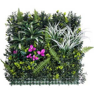 Artificial Wall Panels 20 x 20 Inch,Grass Wall Panels with 20 Zip Tiles.Greenery Backdrop Privacy Screen for Indoor and Outdoor Decor,12 Pack - 1 of 4