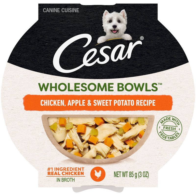 Cesar Wholesome Bowls Chicken, Apple &#38; Sweet Potato Recipe Adult Wet Dog Food - 3oz, 1 of 12