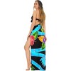 LA LEELA Women's Beach Bikini Swimwear Cover up Wrap Bathing suit Summer Wraps Swimsuit Sarong Skirts for Women One Size Black, Floral - 4 of 4