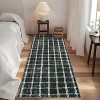 Acekool Geometric Checkered Area Rug, Washable Non-Slip Low Pile Entryway Carpet, Ultra Thin Lightweight Modern Throw Mat for Bedroom Living Room - 2 of 4