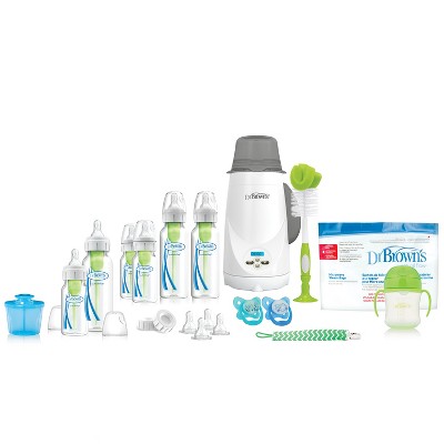 Dr. Brown's Options+ All-in-One Anti-Colic Baby Bottle and Bottle Warmer Newborn Gift Set