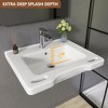 23.6 in. x 19.6 x 6 in. Rectangular ADA Ceramic Wall Mount Small Vessel Sink Wall Hung with Center Faucet Hole in White - 2 of 4